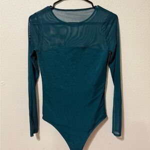 Abercrombie & fitch Teal Long Sleeve Bodysuit